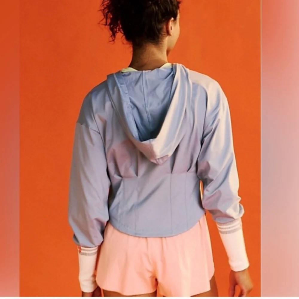 NEW Free People Movement SOCK IT TO ME Layer Corset Hoodie Top in Blue Xs L $148 - Picture 2 of 10